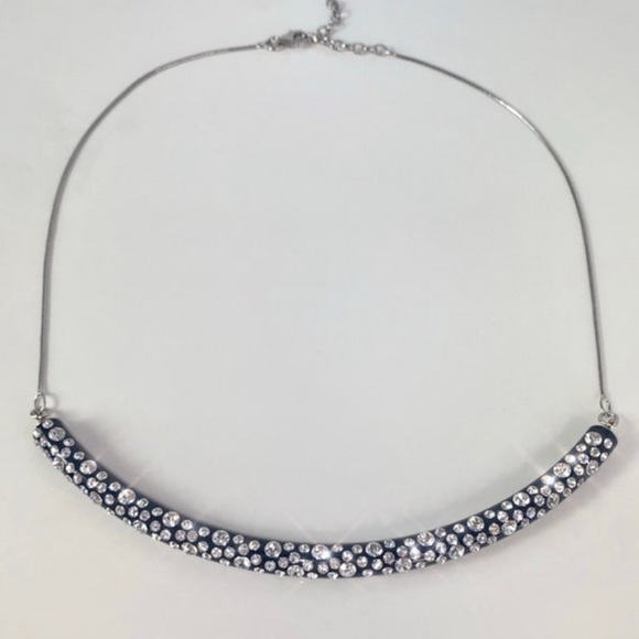 Acrylic Crystal Choker Necklace Embellished With Genuine Crystal Stone Elements - Picture 1 of 10